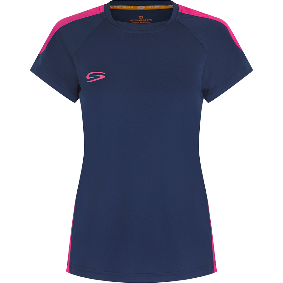 SS Core Training Shirt Womens Navy Pink Serious Sport