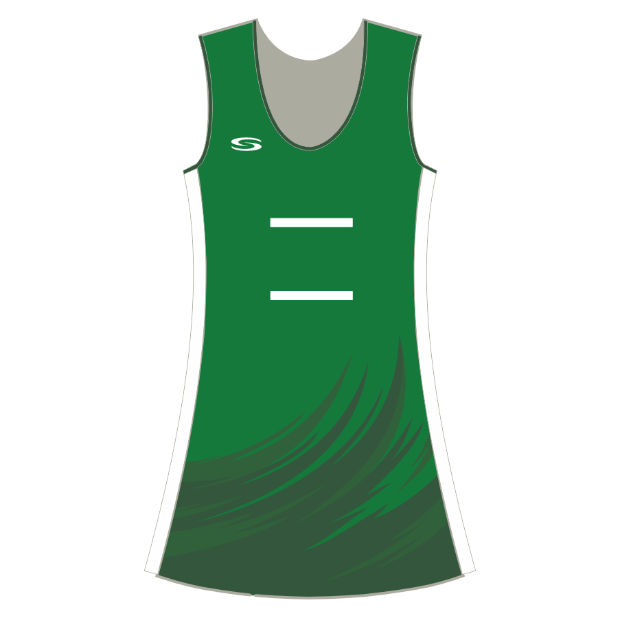 Netball Dress Standard Back - Green Demo 